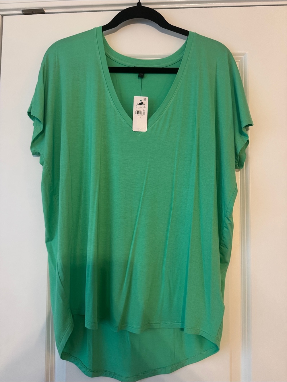 Express Mint Green V-Neck London Short Sleeve Tee